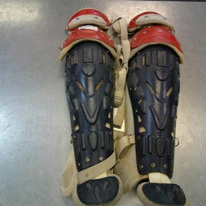 Used Rawlings SHINS Catchers Leg Guards Red Adult 11339-S000197826