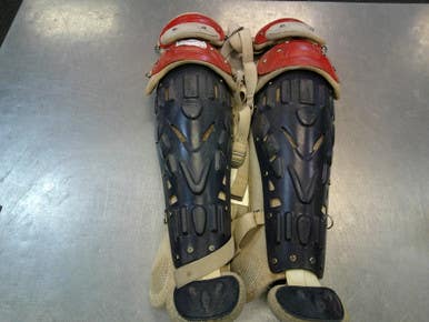 Used Rawlings SHINS Catchers Leg Guards Red Adult 11339-S000197826