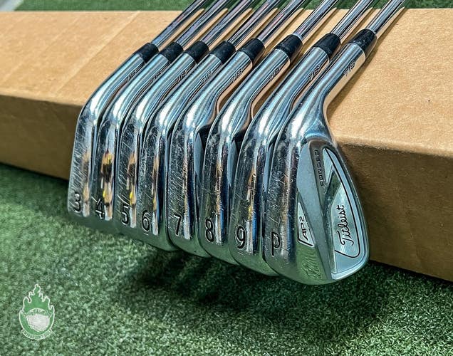 Used RH Titleist 718 AP2 Forged Irons 3-PW Tour White S300 Stiff Steel Golf Set