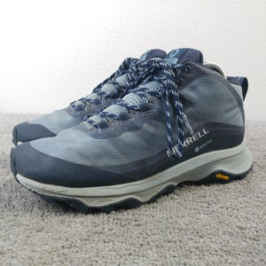 Merrell Moab Speed Mid GTX Womens Size 9 Hiking Boots Blue Shoes Lace Up