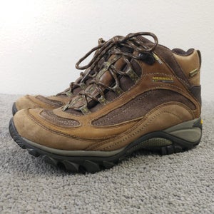 Merrell Siren Waterproof Mid Womens 7 Hiking Boots Shoes Brown Leather Vibram