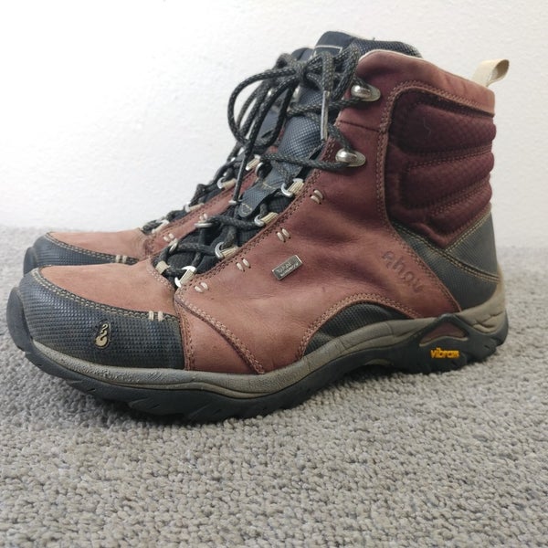 Ahnu Montana eVent Waterproof Hiking Boots Womens Size 10 Brown Red Leather