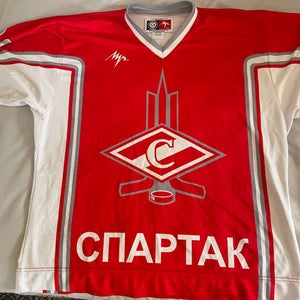 Russian jersey Spartak Moscow authentic Lutch Red Large/Extra Large Men's Hockey Jersey