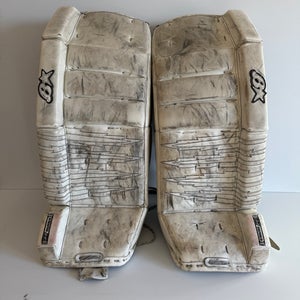 Used Size 30" + 1" Junior Brian's H Series Goalie Leg Pads - White/White