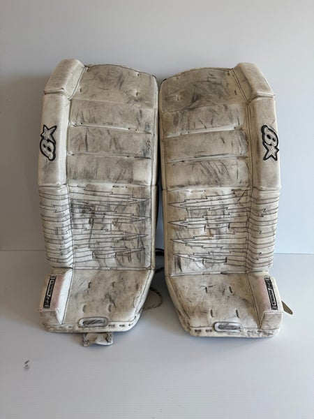 Used Size 30" + 1" Junior Brian's H Series Goalie Leg Pads - White/White