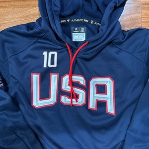 JT Miller 10 USA New York Rangers Fanatics Authentic Pro Hoodie Player Used L