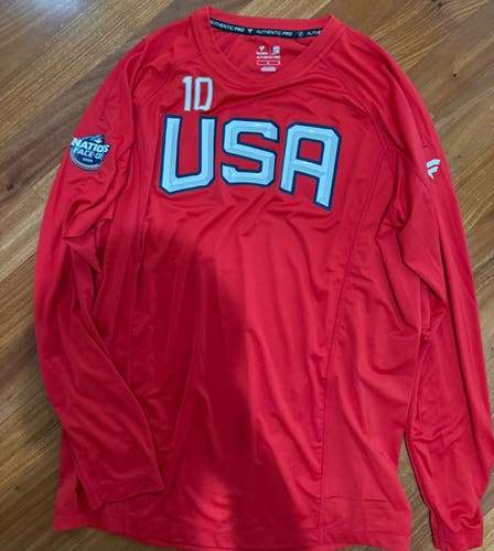 JT Miller 10 USA New York Rangers Fanatics Authentic Pro Long Sleeve Shirt Player Used L