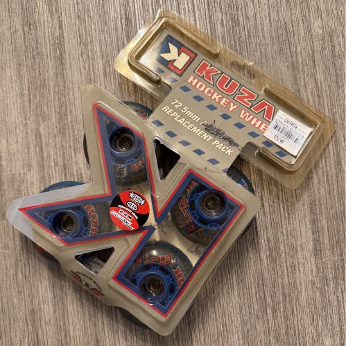 NWT Kuzak Konquest Roller Hockey Wheels 82A 72.5 mm Blue Mission Proto