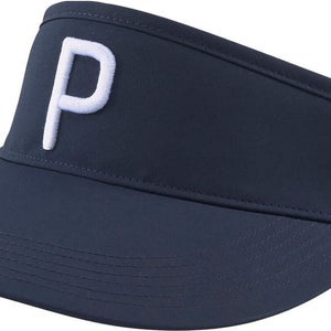 NEW Puma P Navy/White Adjustable Visor Hat/Cap