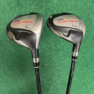 NIKE SQ Dymo Quad Keel 3 &5 Fairway Wood Set RH Regular Flex Graphite w/HC NICE!