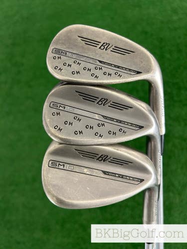 Titleist Vokey SM10 Brushed Steel CM 3 Wedge Set (50, 54, & 58 Degrees)