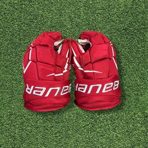 #4 USED OSU BAUER ULTRA SONIC HOCKEY GLOVES 14”