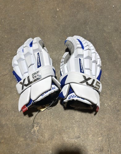 White STX Surgeon RZR2 Lacrosse Gloves Medium (Used)