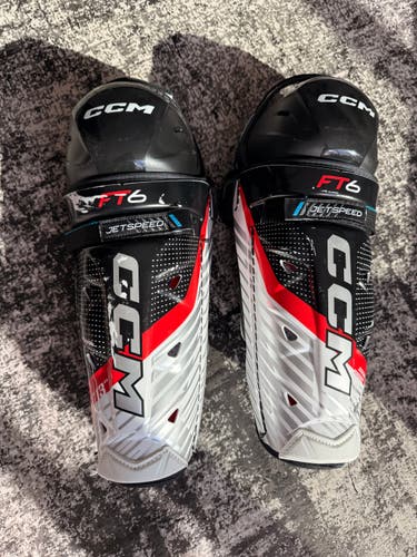 Junior CCM JetSpeed FT6 13" Shin Pads NEW (GRAPHIC SCUFFS)