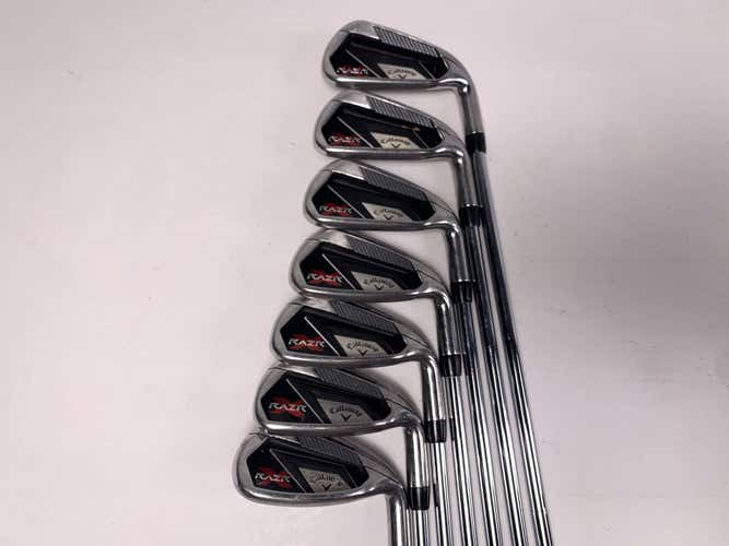 Callaway Razr X Iron Set 5-PW+GW Uniflex Steel Mens RH +1''