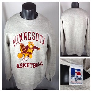 Vintage 90’s Minnesota Gophers Basketball Sweatshirt (Large) Goldy Crewneck Gray