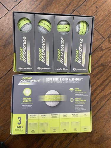 2 Dozen Taylor Made Tour Response Stripe White Yellow