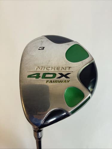 Nickent 4DX Lefthanded LH Fairway 3 Wood With X Extra Stiff Graphite Shaft