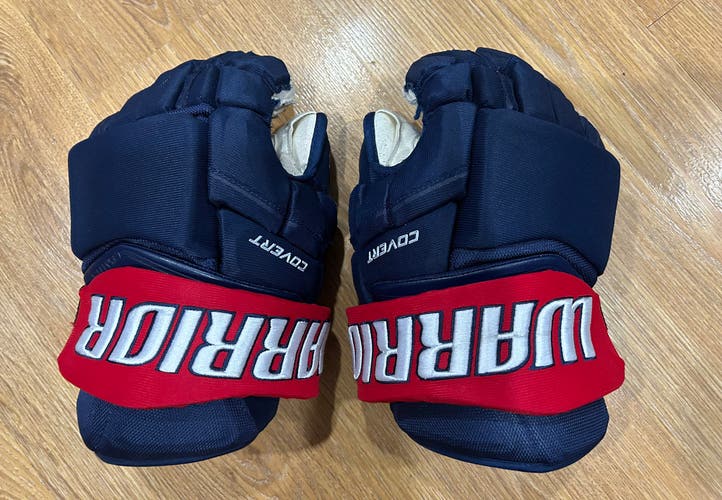 Warrior Covert QRE20 Pro Gloves 14" Pro Stock (Used) ECHL Kalamazoo Wings