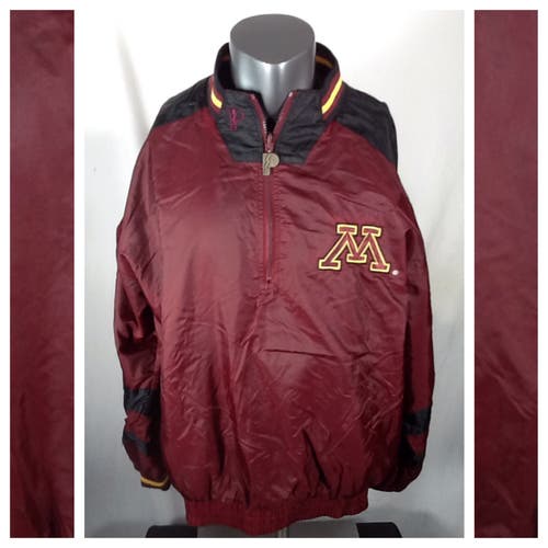 VTG University of Minnesota Gophers Jacket (Large) Reversible Maroon Windbreaker