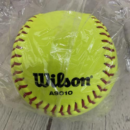 Wilson A9010 Collegiate Series 12-Inch Leather Cover Softball Bright Yellow