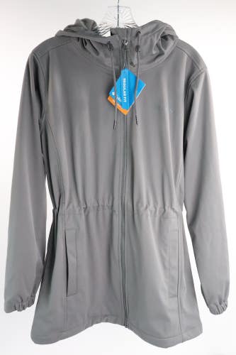 Columbia Rose Winds Softshell Hooded Jacket Women's M Gray Full-Zip Closure NWT