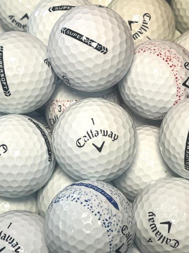 6 Dozen Premium AAA White Callaway Supersoft Used Golf Balls with Mesh Bag