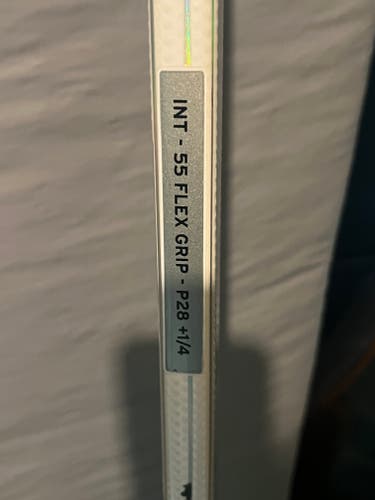 ONLY USED FOR 2 WEEKS-CCM Tacks XF White Ghost Hockey Stick, Intermediate P28+1/4 55 Flex (Used)