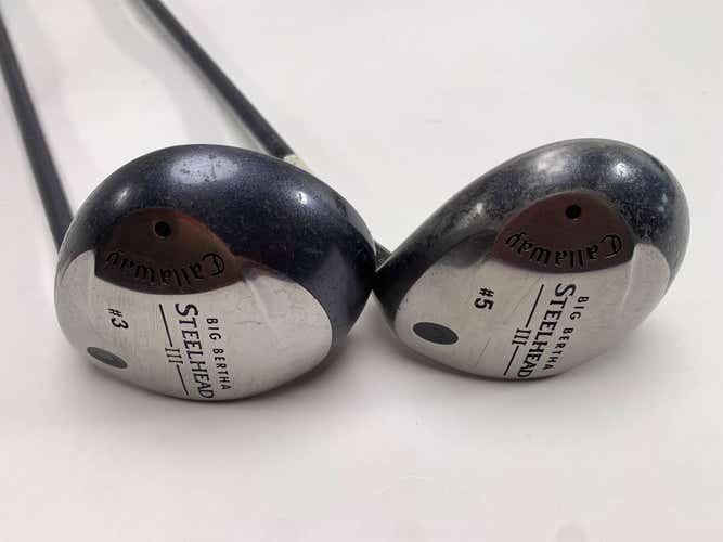 Callaway Steelhead III 3 & 5 Fairway Wood Set 15* 18* System III Senior RH