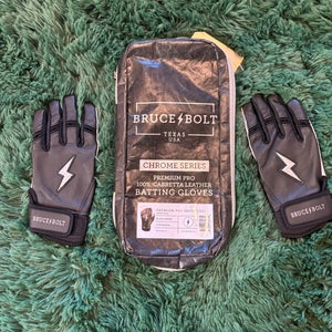 New Bruce Bolt Premium Pro Short Cuff Batting Gloves | Youth Medium