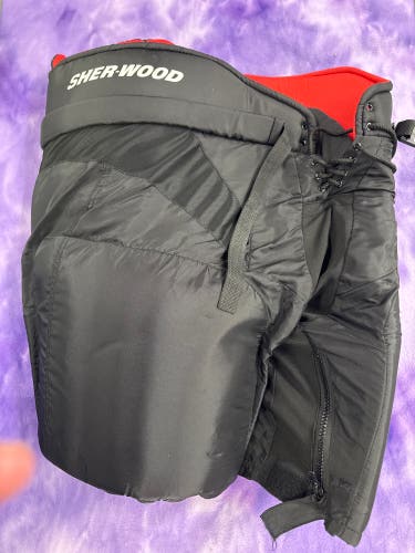 Black Senior XL Sher-Wood T90 Hockey Pants (Used)