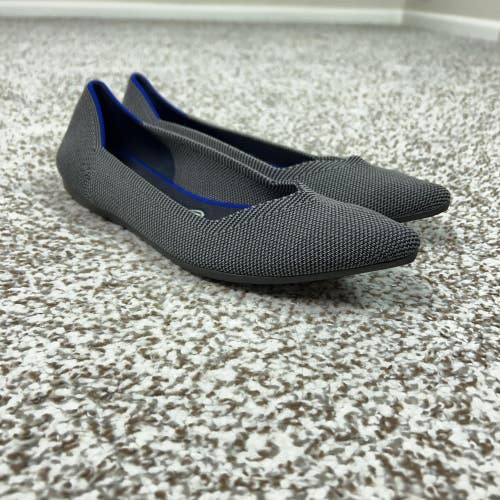 Rothys Shoes Womens Size 8 Gray The Point Knit Ballet Flats Washable Office Work