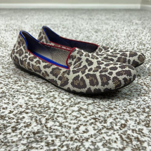 Rothys Shoes Womens Size 8 Brown Leopard The Loafer Knit Flats Washable Office