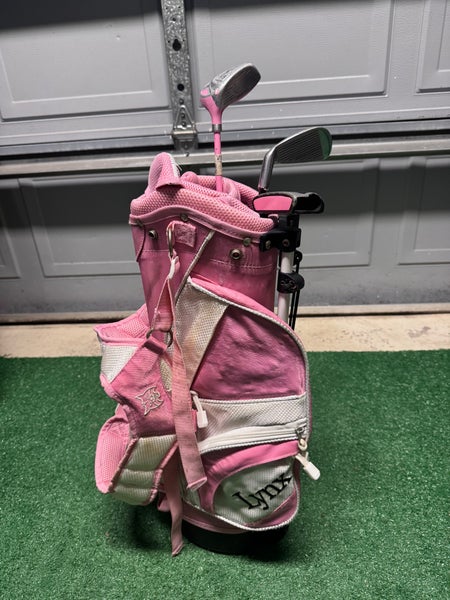 Lynx LX Jr Girls Pink Golf Set 3pc 3 Wood, 7 Iron, Putter & Bag 3-5yr Old RH