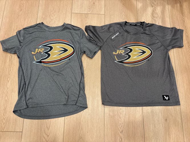 Bauer Jr. Ducks Gray XL Boys Bauer Shirt (Used)