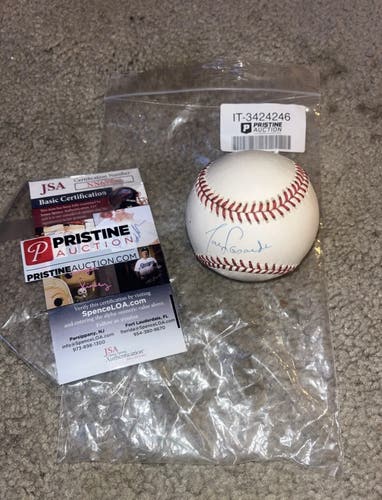 Tom Lasorda autographed signed autograph auto Rawlings MLB baseball JSA