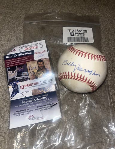 Billy Herman Signed Baseball JSA COA HOF