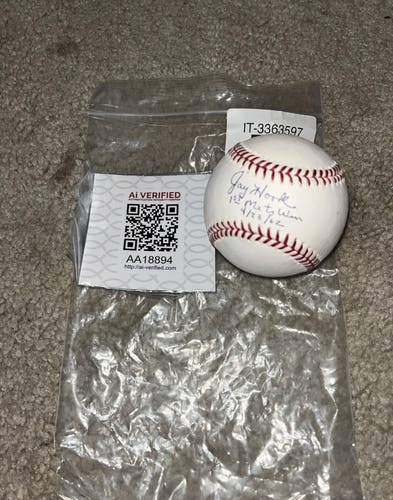 Jay Hook Signed Baseball Selig Autograph 1st Mets Win 4/23/62 COA