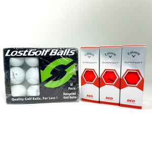 Golf Ball Lot – Callaway Supersoft Red (9 Balls) + LostGolfBalls 12-Pack