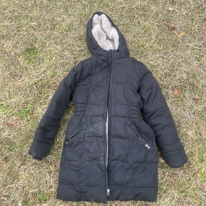 Black Kids Unisex Small lands end Sherpa lined Jacket (Used)