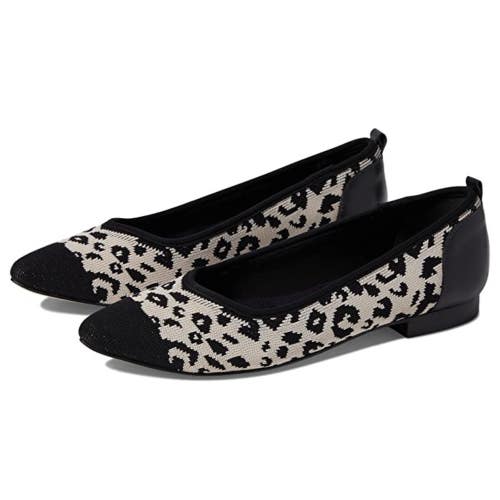 Walking Cradles Rory Flat Women's 6 Leopard Black Pointed Toe Slip-On ZOGG2076