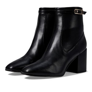 Franco Sarto Tribute Boots Women's 8.5 Black Faux Leather Ankle Bootie lion959