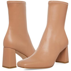 Steve Madden Harli Boots Womens US 9 Blush Square Toe Block Heel Booties Lion920