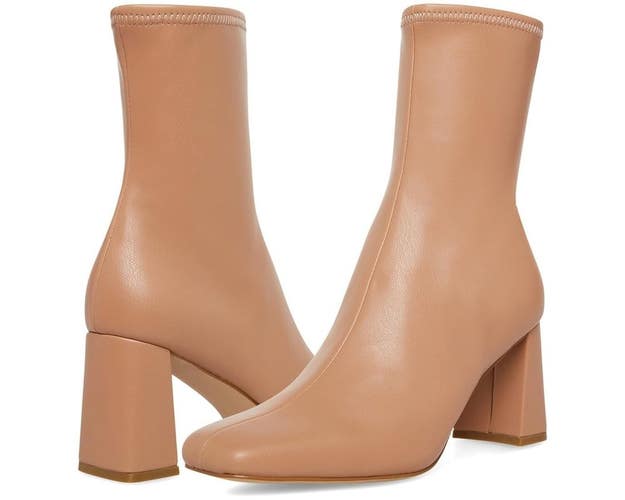 Steve Madden Harli Boots Womens US 9 Blush Square Toe Block Heel Booties Lion920