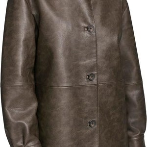 Levi's Blazer Women's Small Ash Faux Leather Long Sleeves Single Breasted RED952