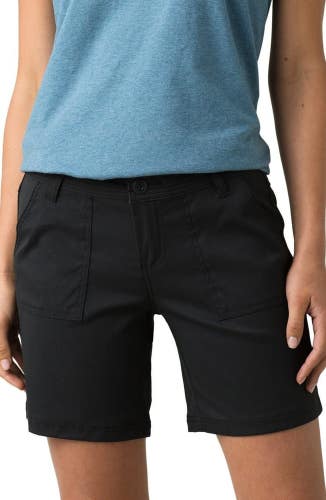 Prana Olivia Performance Shorts Women's 2 Black Stretch Slash Pockets RED1004