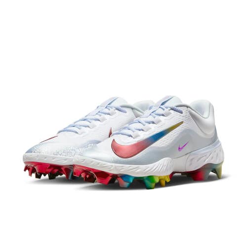 Nike Alpha Huarache Elite 4 Low MCS FQ7724-106 Mens White Baseball Cleats NIN812