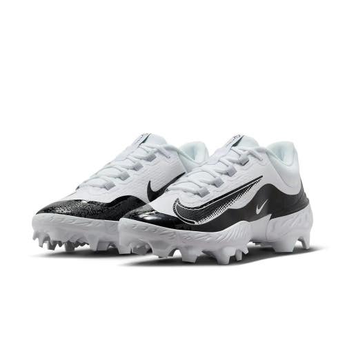 Nike Alpha Huarache Elite 4 Low MCS FD6255-101 Mens White Baseball Cleats NIN805
