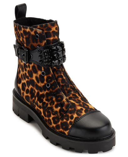 Karl Lagerfeld Maeva KL332961 Women's US 8.5 Multi Leather Ankle Boots LION765