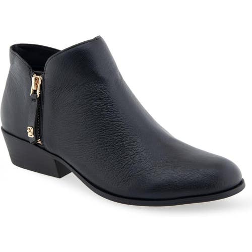 Aerosoles Collaroy Women's US 7 Black Leather Round Toe Ankle Boots LION764